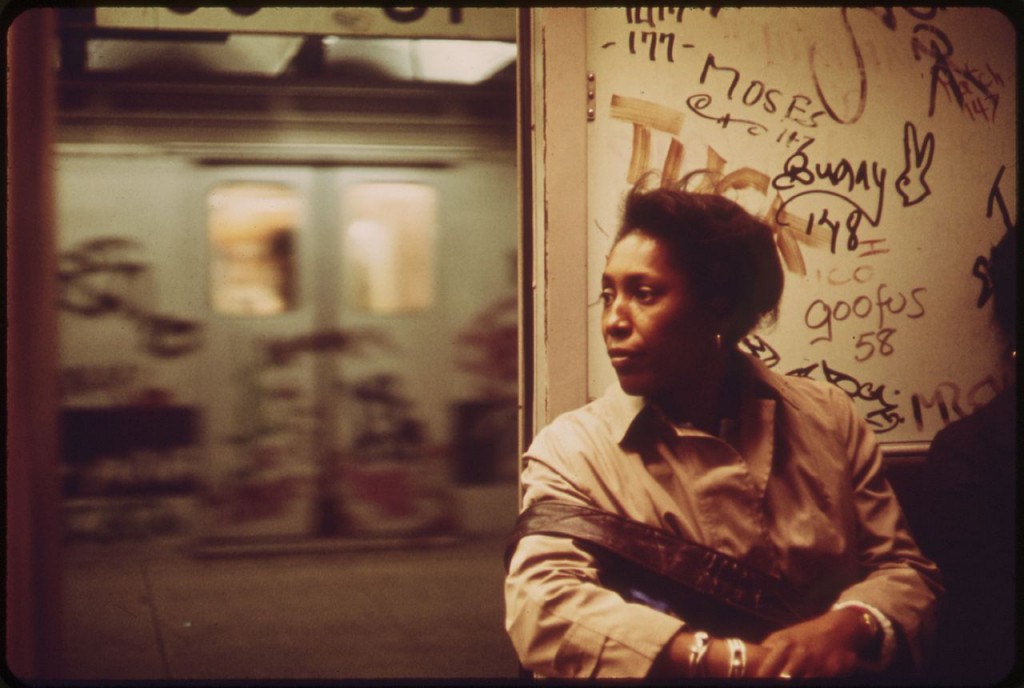 Woman on subway, NYC 1973. Photo: Erik Calonius, US National Archives.